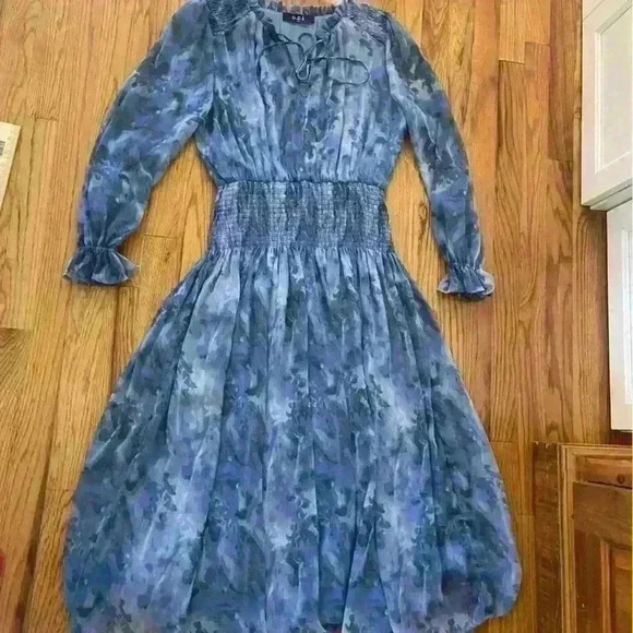 OPT Flowy Midi Dress|Multi blue|Elastic waist|Size M|Easter|Wedding guest - Picture 3 of 11